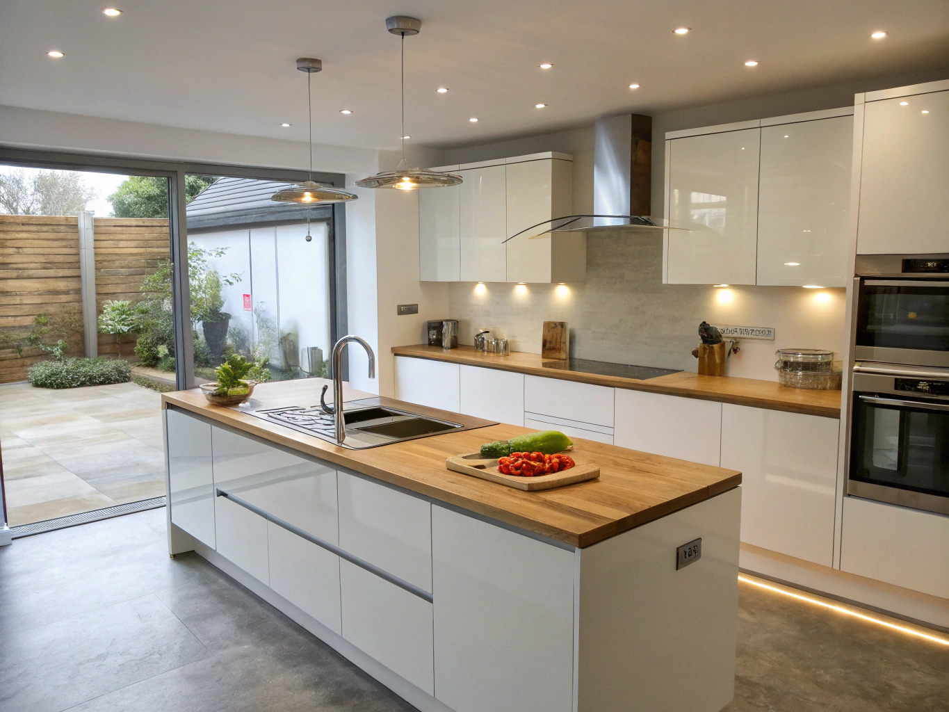 Custom Brookhaven kitchen with inset cabinetry and central island