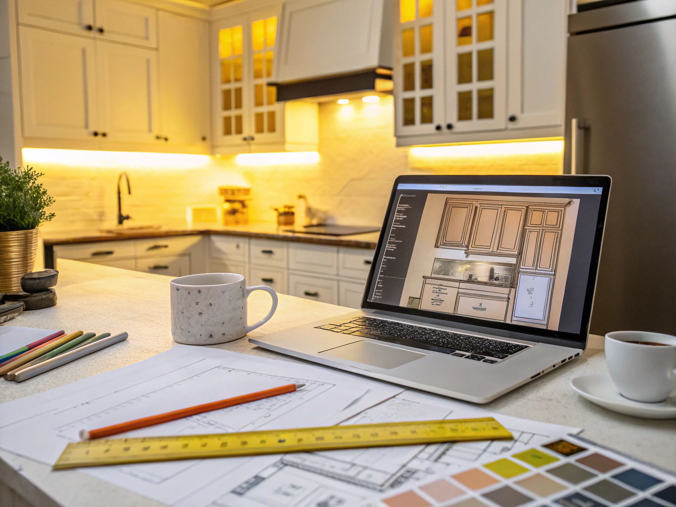 Architectural renovation floor plan review for an interior home remodel